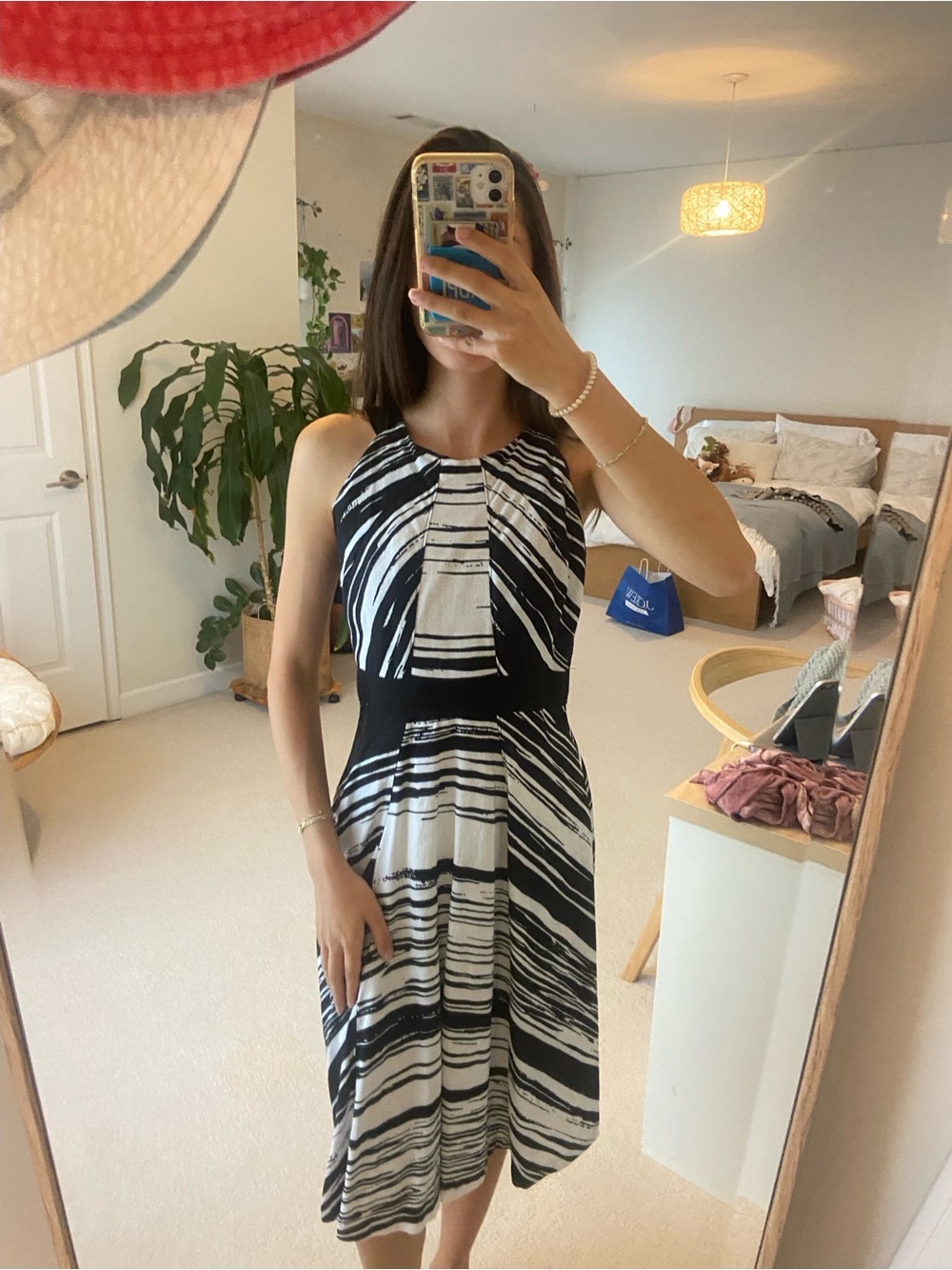 Black & White Striped linen/cotton Dress